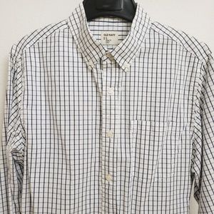 Old Navy Long Sleeve Slim Fit Blue Check Shirt Lrg